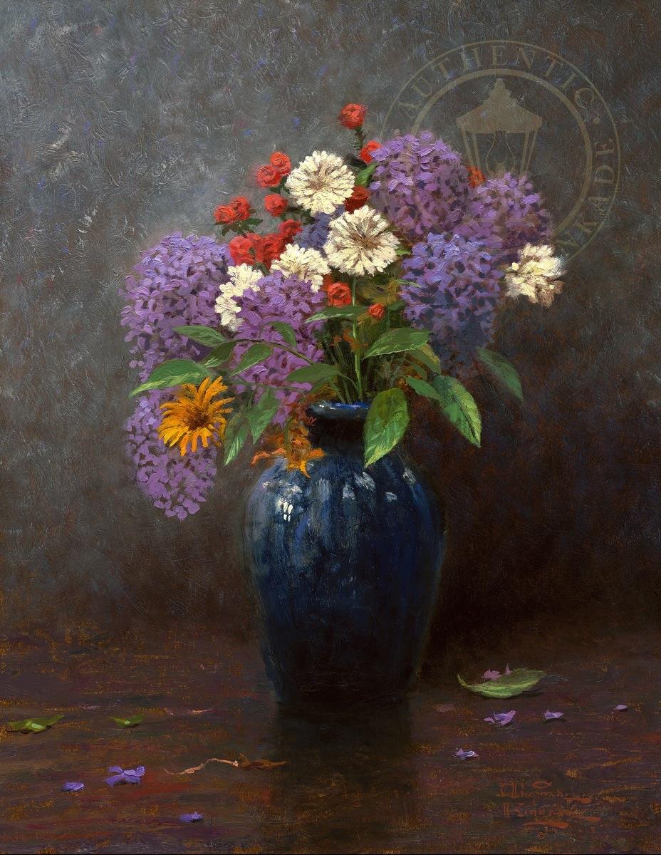 Bouquet de lilas Thomas Kinkade Peintures à l'huile